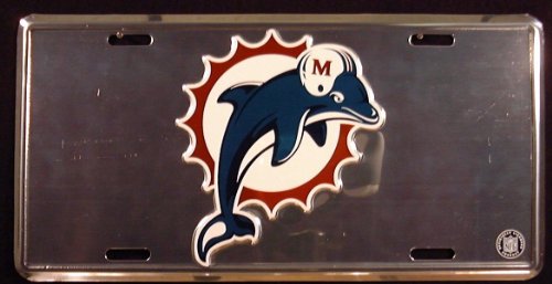 Miami Dolphins Super Stock metal auto tag mirror background