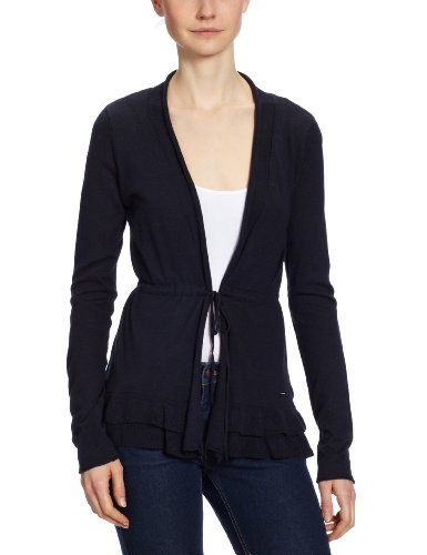TOM TAILOR Damen Strickjacke, 30155020070/casual frill cardigan, Gr. 38 (M), Blau (6000) Preisvergleich