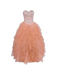 2015 Sweetheart Organza Sleeveless Lace-Up Beaded Sequined Floor Length Evening Dress/Homecoming Dress/Prom Dress/Wedding Party Dress 