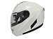 White Dual Visor Modular Motorcycle Flip Up Helmet DOT (Large)