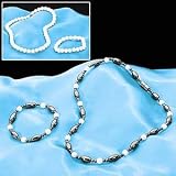BLACK AND WHITE NECKLACE 8 IN HERMATITE