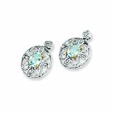 Sterling Silver & 14k Diamond Earrings