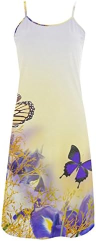 High Quality Butterfly Summer Women's Sleeveless Slip Dress Sundress