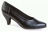 313 Nice Ladies' Social Shoe with a 2 Spanish Heel in Black Leather (Regular Fit)