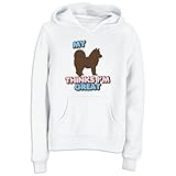 My American Eskimo Dog thinks I am great White Hoodie Womens Medium