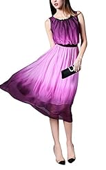 Silk General Print Sleeveless  Elasticized   Waistline  Dress With Ruffles