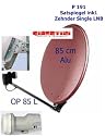 P191 Gibertini Sat Spiegel OPL 85  cm rot inkl. Zehnder Single LNB
