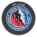 Elmer Lach Hockey Puck Autographed / Signed Hall of Fame