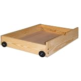 Under Bed Storage Drawers - Solid Wood, Unfinished for use Under Platform Beds - EcoFriendly, Toxin Free, and Made in America