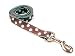 Large Brown/Blue Dot Dog Leash - Nylon Webbing: 1" wide, 6ft length.,-1