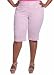Casual Shorts - Ashley Stewart Women's Plus Size Double Ticking Striped Short Pink Paradise 18