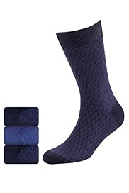 3 Pairs of Collezione Pure Cotton Diamond Socks