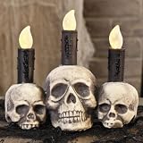 HALLOWEEN SKULL CANDLE WITH LED LIGHT UP