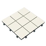 【ベランダタイル】9枚タイルタイプ(40枚セット)オフホワイト