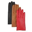 Luxury Lane Women's Cashmere Lined Lambskin Leather Gloves in Black, Red, or Tobacco