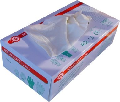 Einmalhandschuhe Latex 100 Stück Packung gepudert Medium