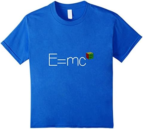Kids Rubiks Cube T Shirt | Cuber Tee | Rubiks Cube Gifts | E=mc 8 Royal Blue