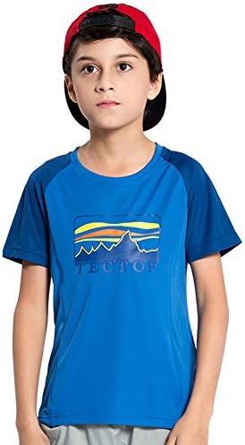 Roseate Kids Athletic Summer Quick Dry T-Shirt Short Sleeve Sportwear Blue 5