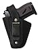 Barsony Black Leather Concealment OWB Belt Clip Holster for Mini-Pocket 22 25 .380