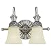 Sea Gull Lighting 47251-824 2-Light Highlands Bath and Wall Fixture, Dusted Ivory Glass Shades and Palladium