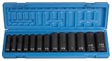 Grey Pneumatic Corp 1312D 1/2'' Drive Deep Length Fractional Set - 13 Piece