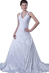 Halter Taffeta Mermaid Evening Dress/Wedding Dress  with a Chapel Train 