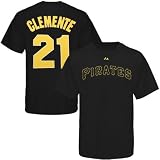 Majestic Pittsburgh Pirates Youth #21 Roberto Clemente Black Retired Player T-shirt