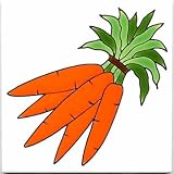 FRUITS-VEGETBLES-TRIVETS-WALL PLAQUES-CARROTS TILE by Besheer Art Tile, Bedford, New Hampshire, U.S.A.