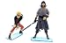 Skrou 2pcs PVC Statue des Naruto Sasuke Uchiha ca.14CM Naruto ca. 12CM Puppe Modell