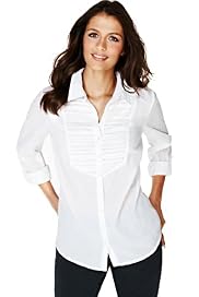 Indigo Collection Pure Cotton Bib Lace Shirt