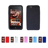 BLACK TEXTURE Silicone Case Skin Protector Cover for Apple iPod Touch 2 2G 2nd Generation 8GB 16GB 32GB + LCD Screen Protector (Many Colors Available)