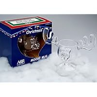 Christmas Vacation Style Eggnog Moose Mugs - Gift Boxed Set of 4 - Safer Than Glass