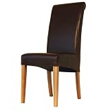 4 X Cambridge Antique Brown Leather Dining Chairs With A Roll Back
