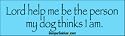 Lord, help me be the person my dog thinks I am - funny bumper stickers (Medium 10x2.8 in.)