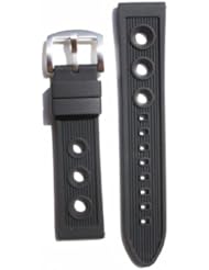 Breitling Rally Style 22mm Black Rubber/Silicone Replacement Watchband