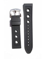 Breitling Rally Style 24mm Black Rubber/Silicone Replacement Watchband
