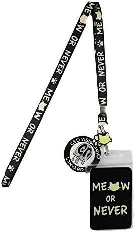 Lanyard with Charm Meow or Never' Skinny Lanyard with Rubber Charm