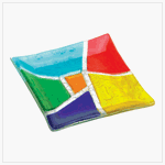 Kaleidoscope Art Glass Plate - Style 38340