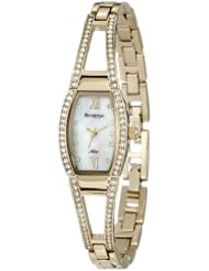 Armitron NOW Womens 753530MPGP Swarovski Crystal Accented Gold-Tone Bangle Watch