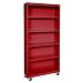 Sandusky Lee BM40361872-01 Red Steel Mobile Book Case, 78" Height x 36" Width x 18" Depth, 5 Shelves