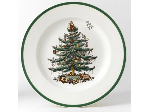 Spode Christmas Tree 10-1/2-Inch Dinner Plates, Set of 4