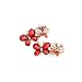 Kate Marie Red Butterfly Vintage Design Hair Clip Embellished with Rhinestone and Acrylic Ornament (set of 2)