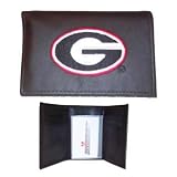 Georgia Bulldogs Black Leather Embroidered Trifold Wallet