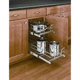 Rev-A-Shelf 5WB2-2122-CR 21" Double Pull-Out Chrome Wire Basket (22" Slides) - Wire-Chrome