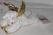 Ganz Christmas Plush Winter Ornament Flying Angel Bears - Gold Lame Wings