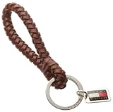 Tommy Hilfiger Mens Keyfob Braided Leather, Tan