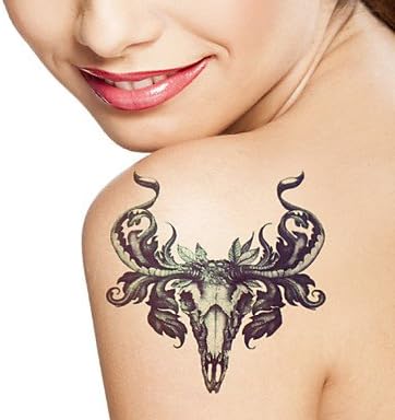 JYT Christmas / New Year Animal Series Sheepshead Horn Pattern Size 22*16*0.1cm Tattoo Stickers Temporary Tattoos(1pcs)