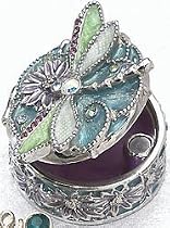 Monet Pastel Dragonfly Keepsake Box BLUE