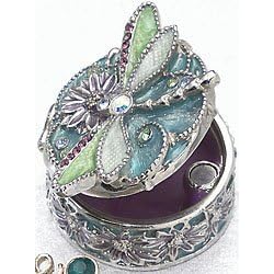 Monet Pastel Dragonfly Keepsake Box BLUE