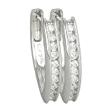 14K White Gold 1/2 ct. Channel Set Diamond Fashion Earrings